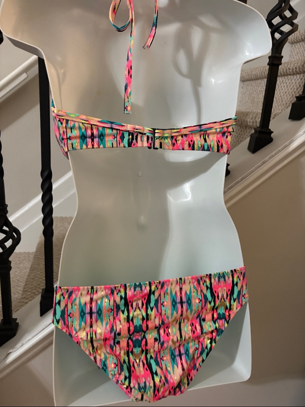 NWT Shade & Shore Neon Abstract Push-Up Bikini set 34DD & XS bottom - Picture 6 of 9